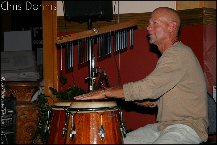  Photo of Percussionist Chris Dennis Playing Congas in Maui 